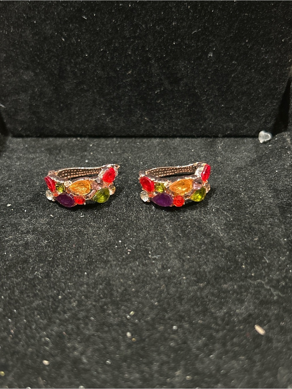 Rose gold color with multicolor accent earrings